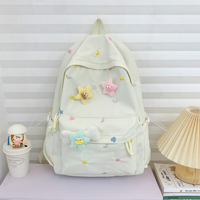 2025 Korean version schoolbag ins niche girl backpack stars cute backpack junior high school student schoolbag female