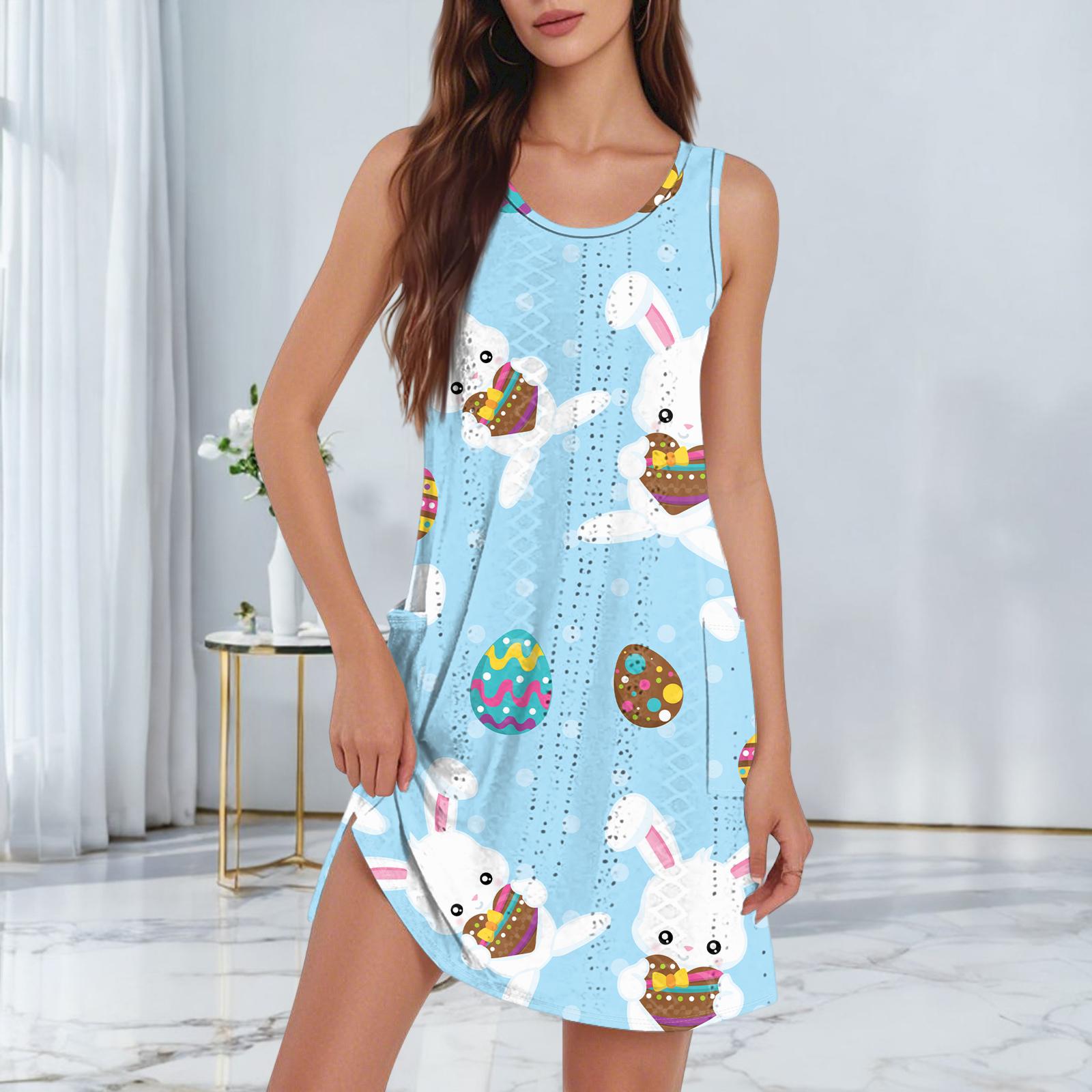 

Women s Casual Fashionable Breathable Printed Tank Dress With Pockets And Split Hem XL шафрановий