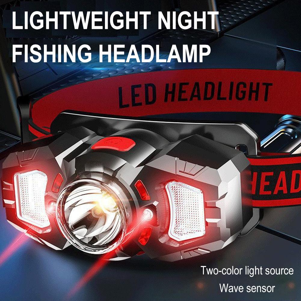 Dual Light Source Induction Headlights Outdoor Headwear Miner's Working Compact Lightweight Lamp Small L9U6