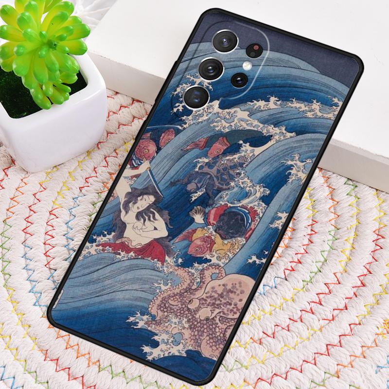 Japanese Pub Wave Anime Art Silicone Phone Case For Samsung Galaxy Note 10 Pro S26 S25 S24 S23 S22 S21 Plus S25Ultra Capa Cover