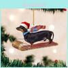 Adorable 2023 Christmas Dachshund Series Acrylic Car Interior Decorations Set