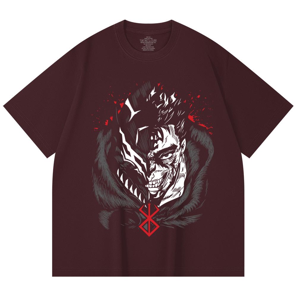 230 Gsm 100% Cotton Berserk V9 Print Unisex Heavy Cotton T Shirt