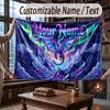 Dragon Theme Throw Blanket Custom Name Text Personalized Blanket Soft Cozy Blanket for Home Sofa Bed