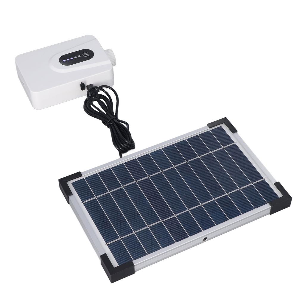 Solarluftpumpe Einstellbar Großes Volumen Geräuscharm Energiesparend Solar Sauerstoffpumpe Belüfter für Fische