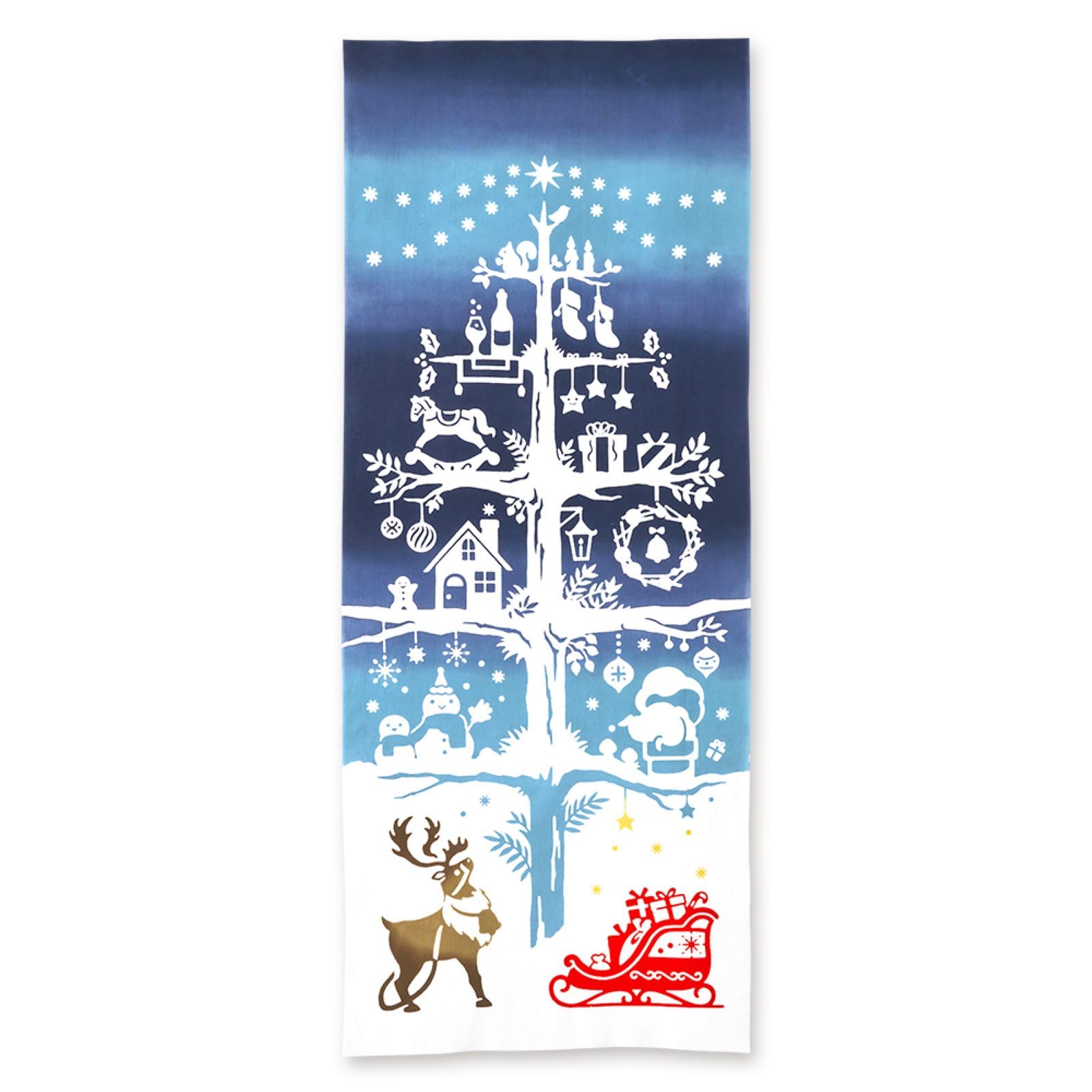 

Miyamoto Kenema Тэнугуи Ручной Рождество Новый 35 x 90 см Окрашенное полотенце, узор «Святая ночь», синий, 50229, прибл. синий