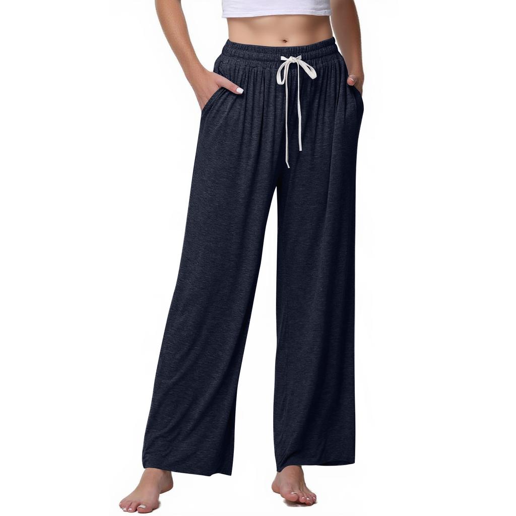 Women's Straight Leg Pants Super Soft Casual Pajamas Home Pants With Pockets