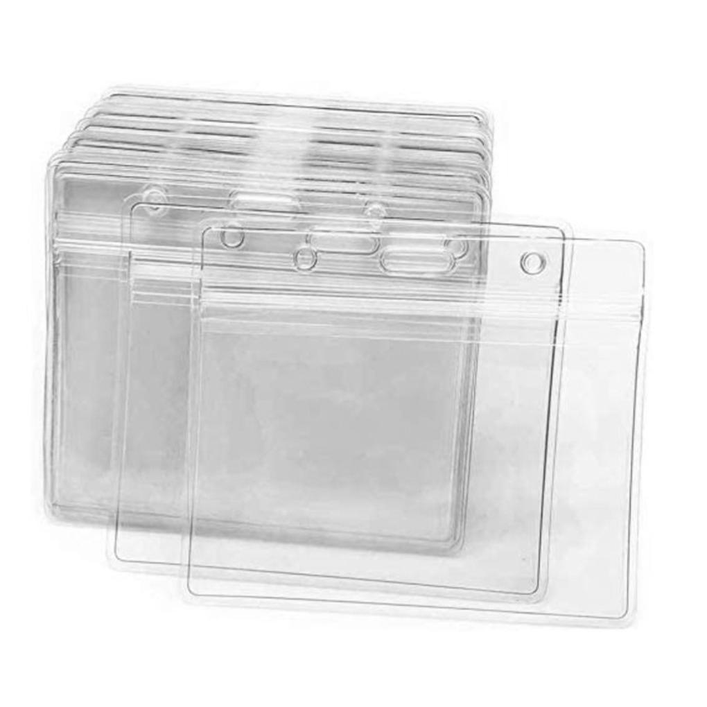 5Pcs Card Cover Holder Clear 4x3 Inches ID Card Waterproof PVC Sleeve for Teacher Student Worker