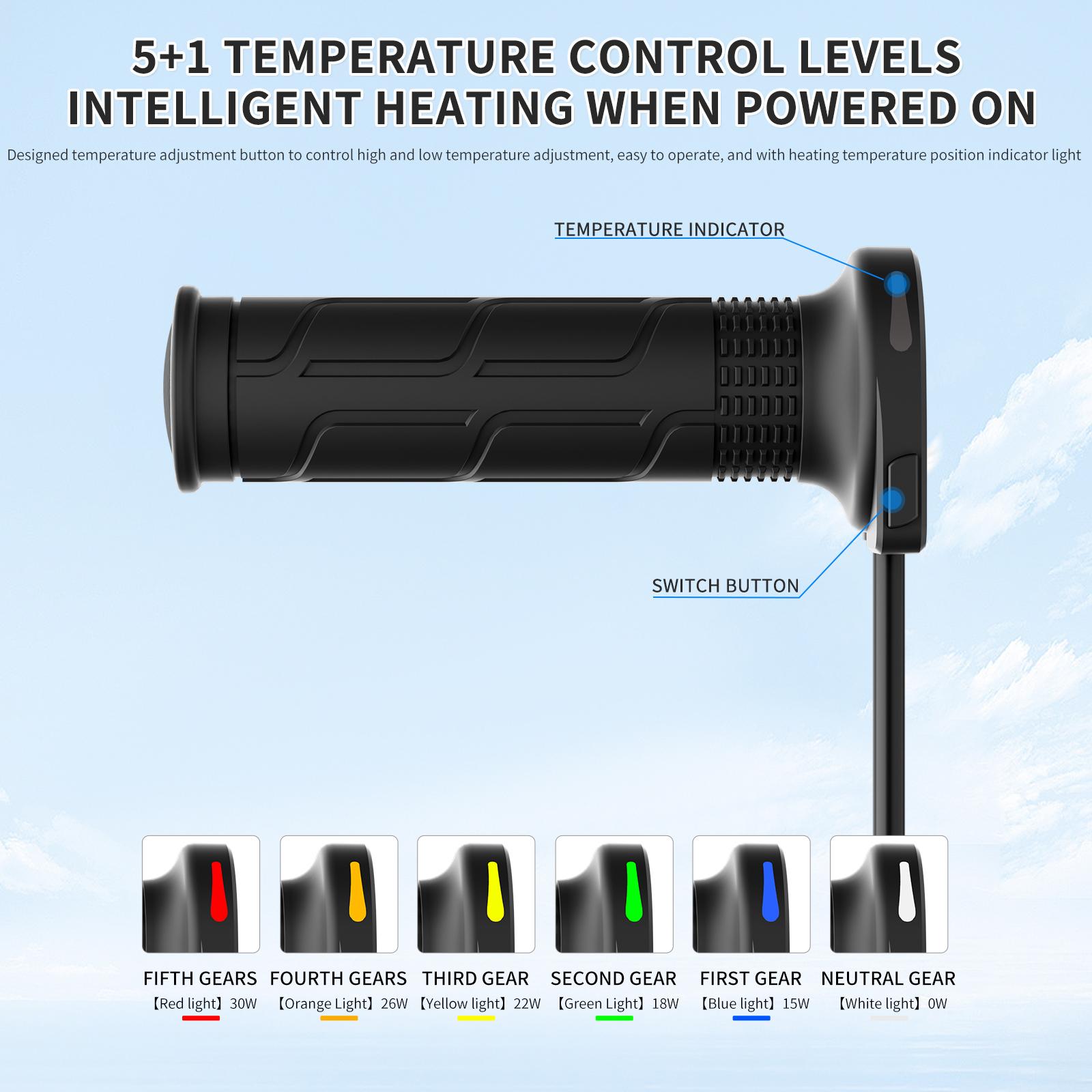 12V 22mm Electric Heating Handle Universal Motorcycle Hot Grips Temperature Adjustable Motorcycle Heated Hand Grips China Mainland