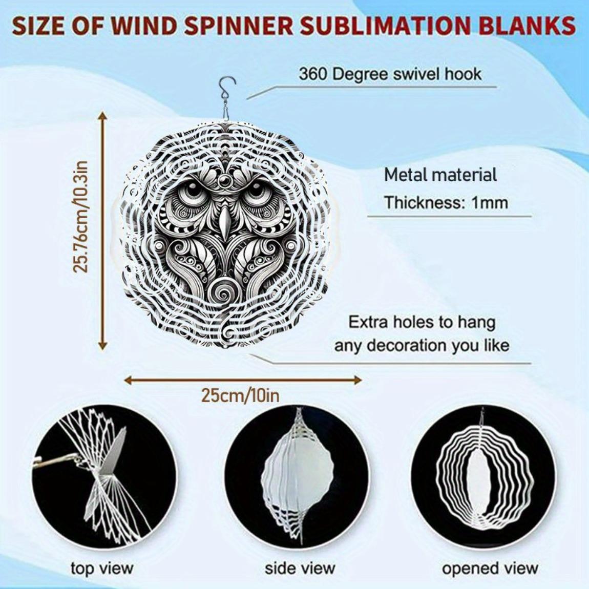 

Черно-белый узор совы, колокольчик ветра, уличный декор для сада, всепогодное 3D-искусство с вращающимся на 360 градусов крючком, праздничное украшение для патио