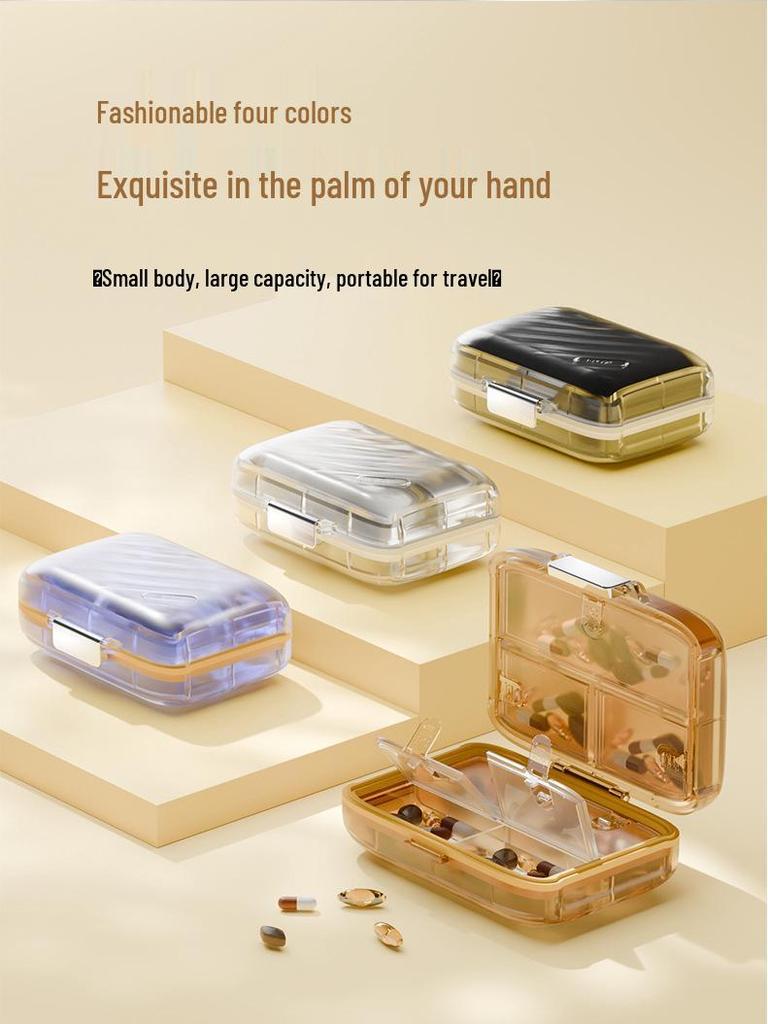 Portable 7-Grid Moisture-Proof Pill Box for Daily Medication