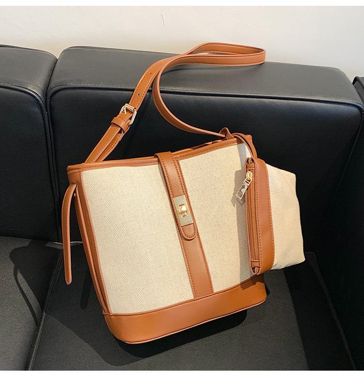 2025 Trendy Women's Canvas Bucket Bag - Large Capacity, Versatile Summer Shoulder and Messenger Bag