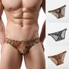 Men Sexy Underwear Leopard Printed Briefs Low Rise Breathable Underpants