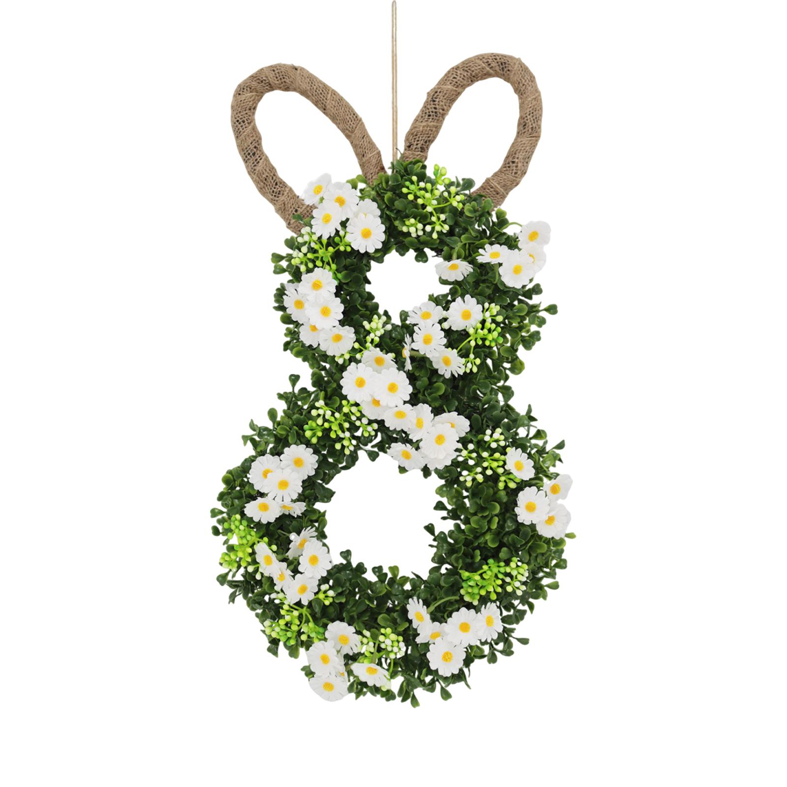 

Easter Foldable Chrysanthemum Bunny Shaped Ornament Wreath For Home Front Door Decoration Background Easter Decor Wreath One Size