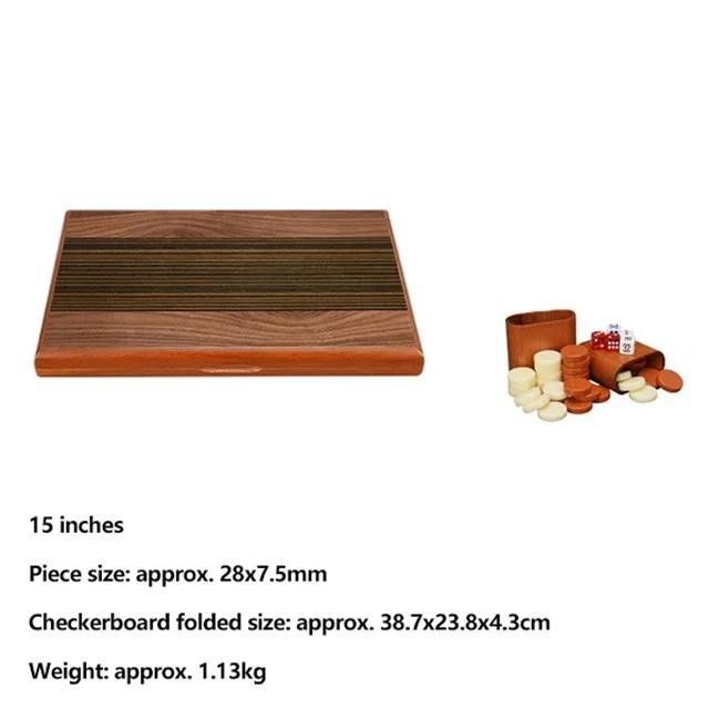 Inlaid Backgammon Western Land War Chess Set Classic Strategy Board Game With Acrylic Wooden Playing Pieces Dice Cups 11-17 Inch