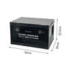 Outdoor Folding Storage Box with Wooden Cover Stackable Stable Practical Bin for Camping Car Boot Black White