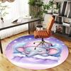 1PC Elephant Sleepy Nighttime Round Chair Mat Area Rug - Non-Slip, Floor Mat for Office, Bedroom, Home Decor Christmas Gift C0528004