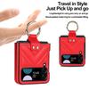 Applicable to Samsung Zflip4 Rhombus Folding Ring Mobile Phone Case Zflip3 Women's Fashion All-Inclusive Ring Leather Case