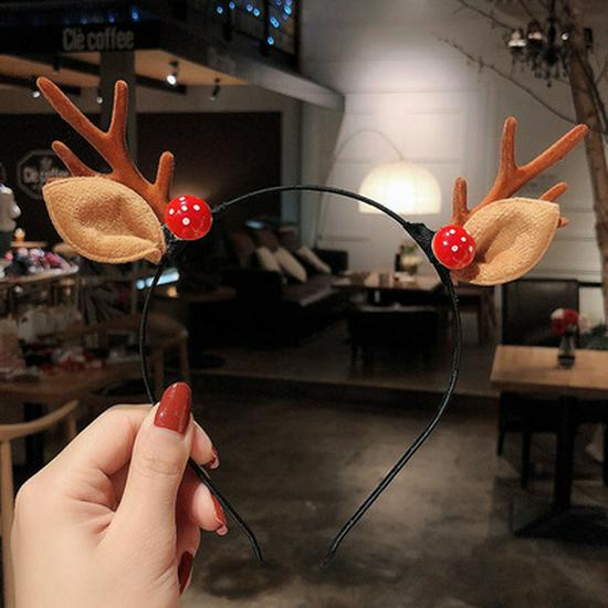 Christmas Elk Antler & Bell Fairy Headband: Festive Hair Accessory