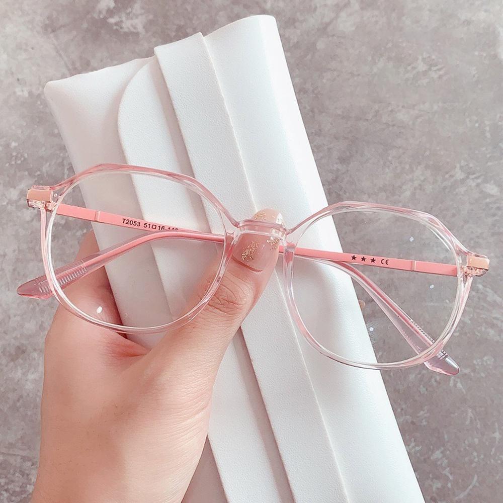 Vintage Oversized Oval Frame Eyeglasses Fashion Candy Color Anti-blue Light Eyewear New Stylish Brand Design Ins Popular Glasses