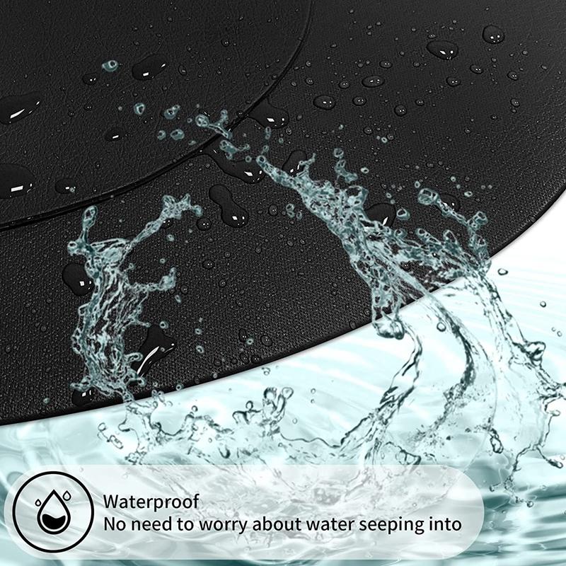 1/4/10 Sets Black Faux Leather Placemats & Coasters Set Round Oval Dining Table Mats for Home Christmas Gift Placemats Sets