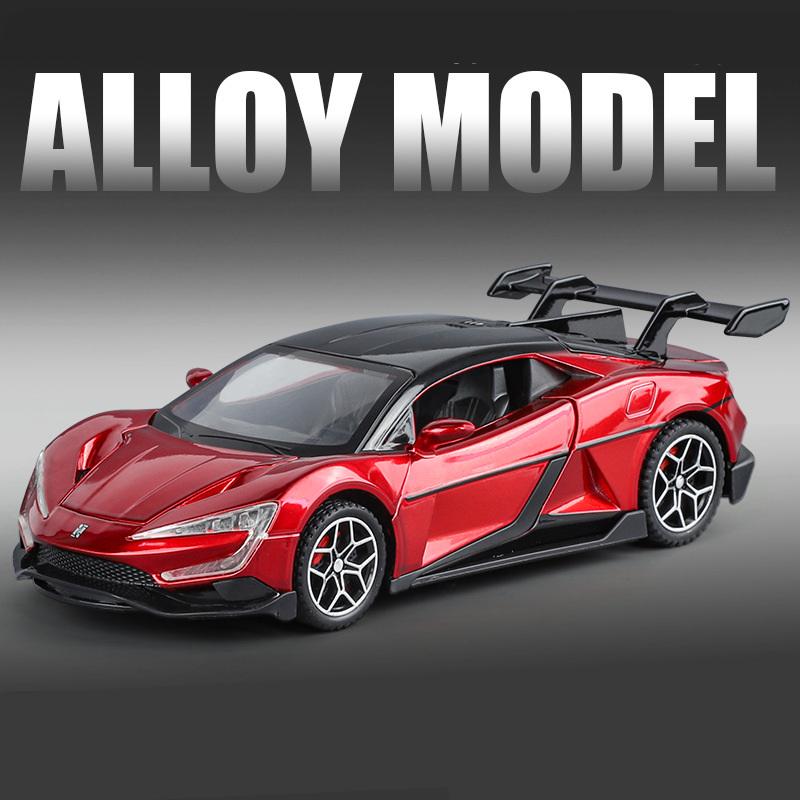 

1/32 BYD Yangwang U9 Модель спортивного автомобиля из сплава Литые металлические гоночные автомобили с треком Модель автомобиля Симуляция Звук Свет Детские игрушки Подарок красный