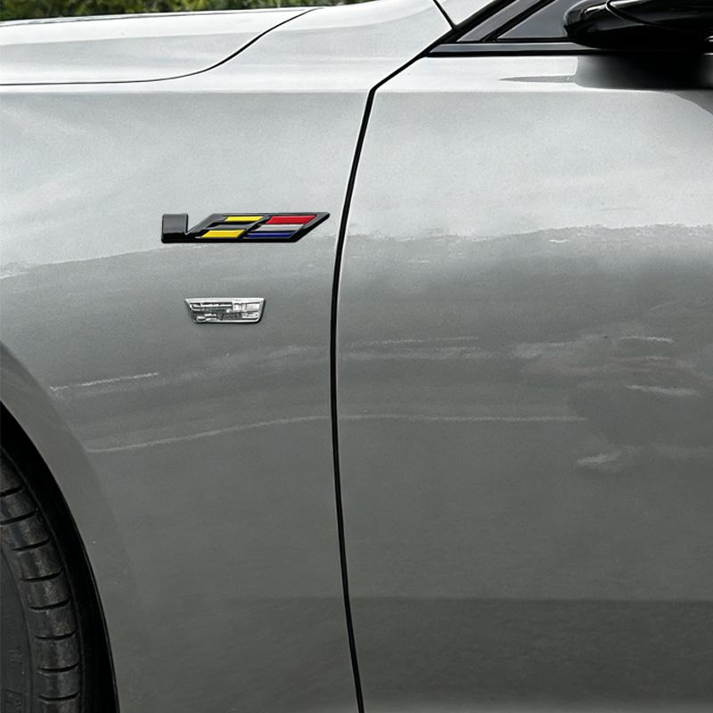 3D Metal Car Fender Decorative Sticker For Cadillac CT4 CT5 CT6 XT4 XT5 Sports Modification Accessories