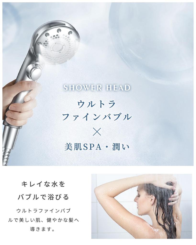 Shower Head RUNCTY Micro Nano Bubble Shower Water 5 Levels of Water Flow High Cleaning Water Stop Hand Water Leak Nano Bubble Shower Heat Beautiful
