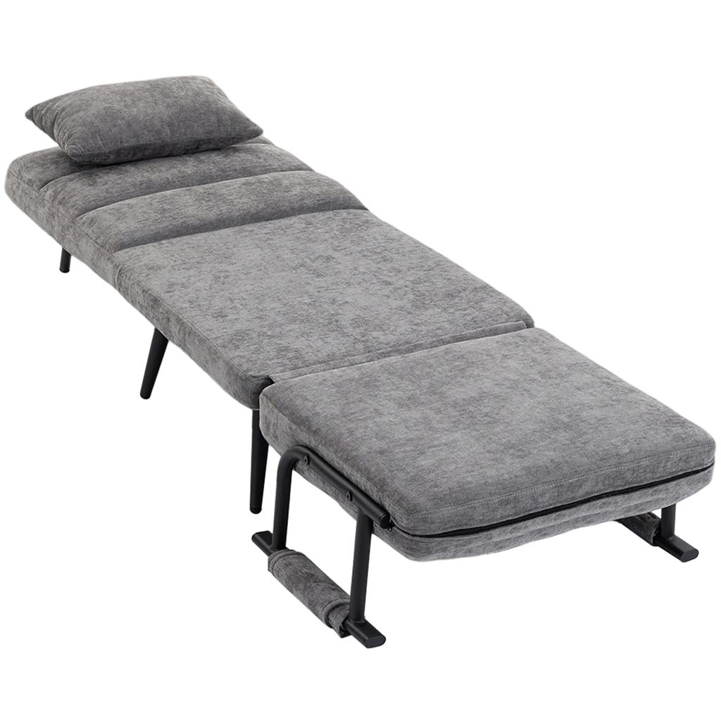 Sleeper Chair 3-in-1 Foldable Chair with Sleep Function, 186 X 60 Cm Sleeper Chair with 5-Position Adjustable Backrest