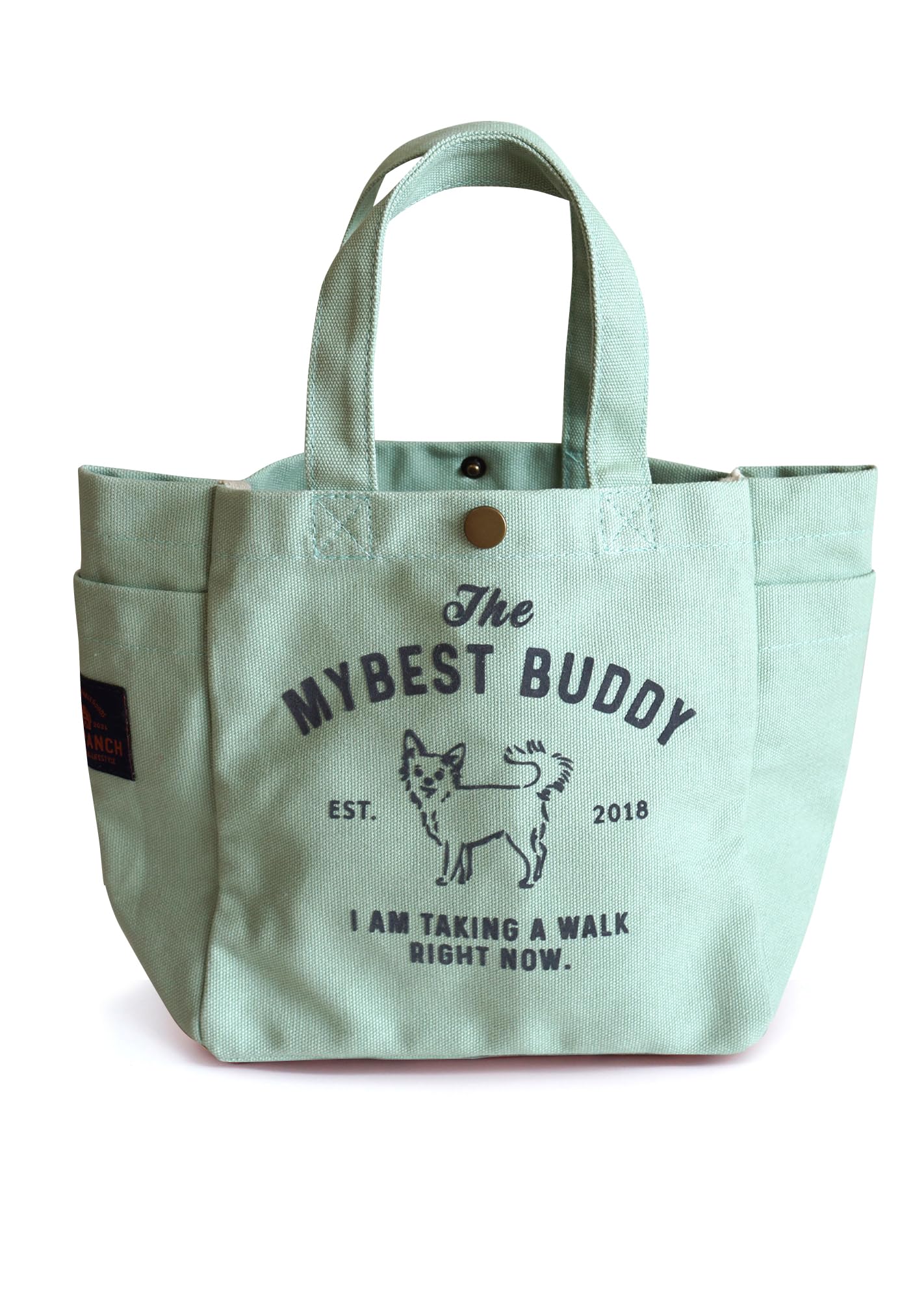 

Сумка для прогулок собака хлопок бутылка Холщовая сумка-тоут Холщовая Прогулочная сумка-тоут [MONO RANCH] [Милый принт] 100% {Легкая/Пластиковый держатель/Карман/Хранение} сумка-тоут,