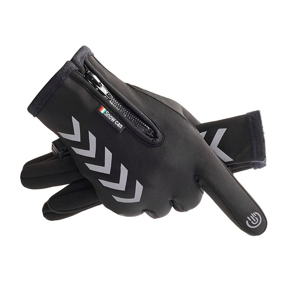 Reflective Plush Hiking Winter Gloves Sports Gloves Warm Gloves Mittens Protection Riding Gloves