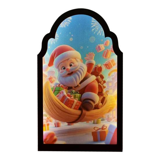 

Christmas Ornament USB Port Hologram Mirror Festive Atmosphere Sparkling Christmas Decoration Home Party Holiday Decor D