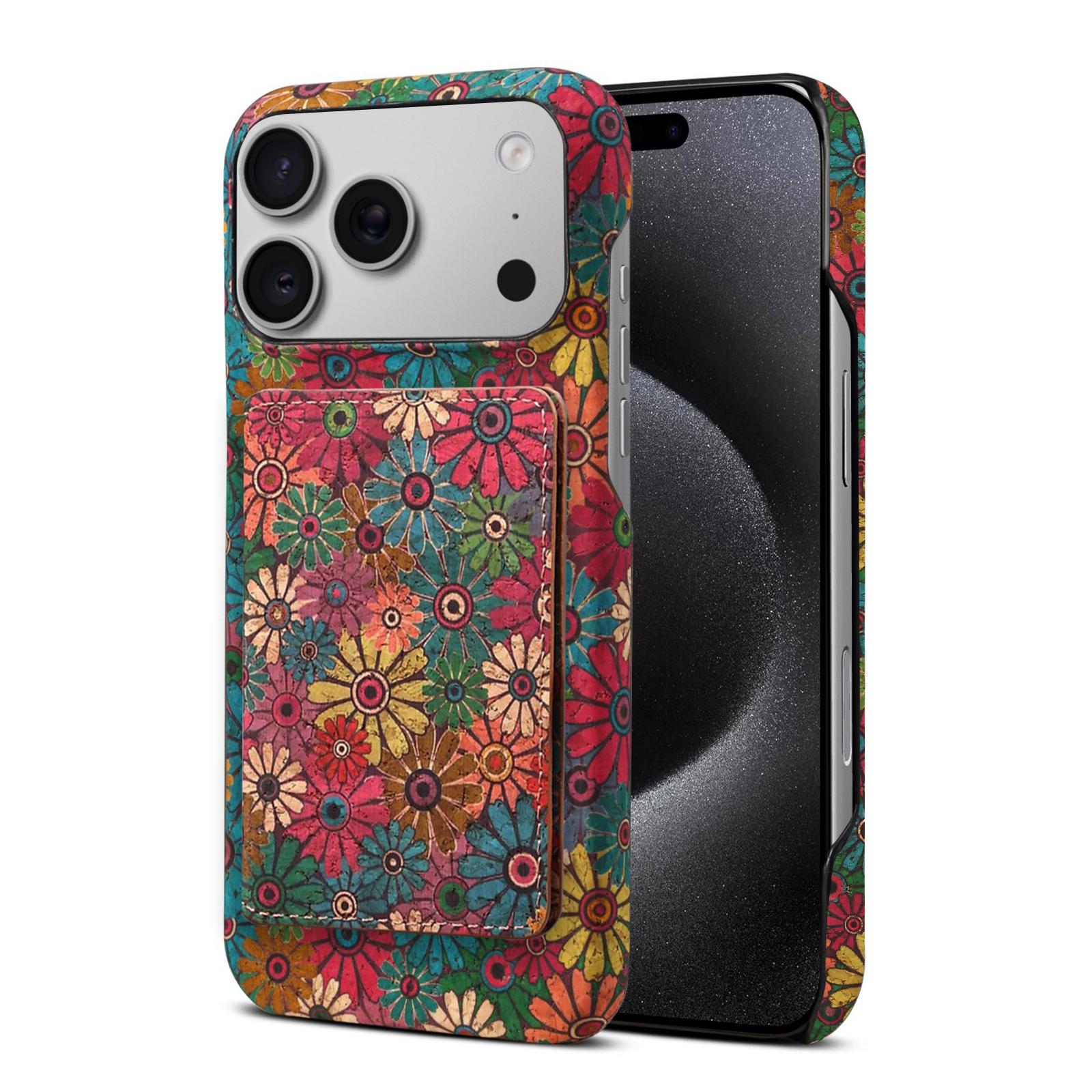 

Phone Case for iPhone 17 Pro Max Air 16 16e 15 Plus 14 13 Detachable Card Holder Wallet Magnetic Red Wine Cork Leather+PC Cover iPhone17 Pro Max