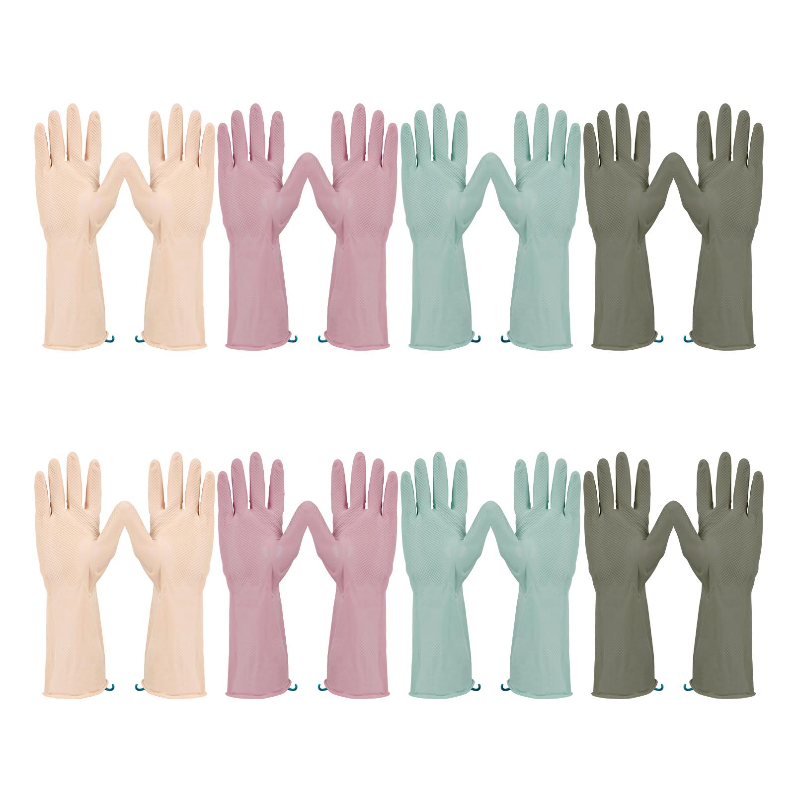 

8Pairs Dishwashing Gloves Rubber Kitchen Waterproof Cleaning Gloves Wear Resistant Household Magic Scrubber Tools