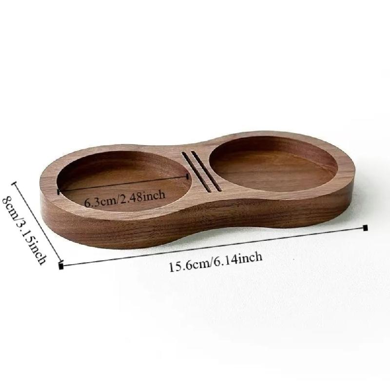 Kaffeestempel-Station aus Walnussholz Professionell Rutschfester Boden Kaffeestempel Aufbewahrungsbasis Multifunktional Stabil