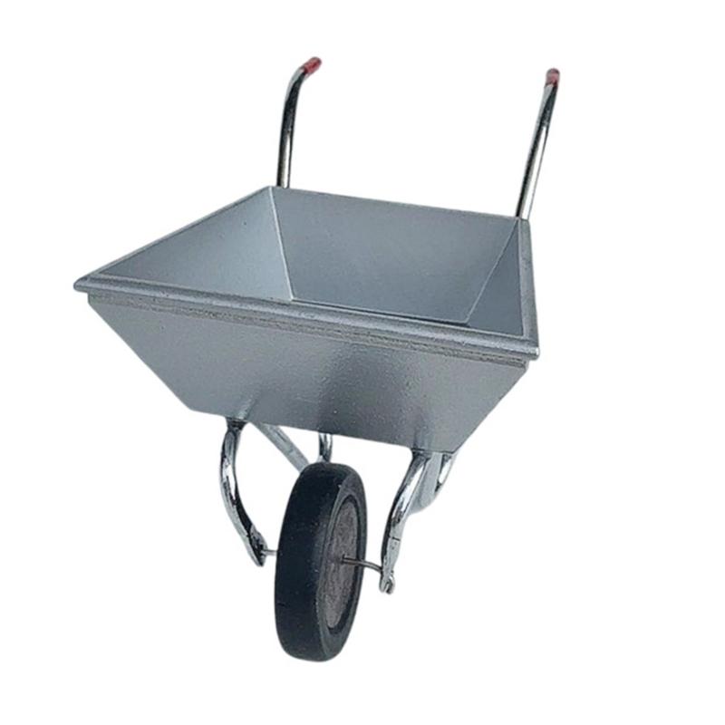 

Прочная металлическая игрушечная фермерская тележка с вращающимся колесом, идеально подходящая для кукольного домика в масштабе 1/12, садовой сцены, ландшафтных аксессуаров 1