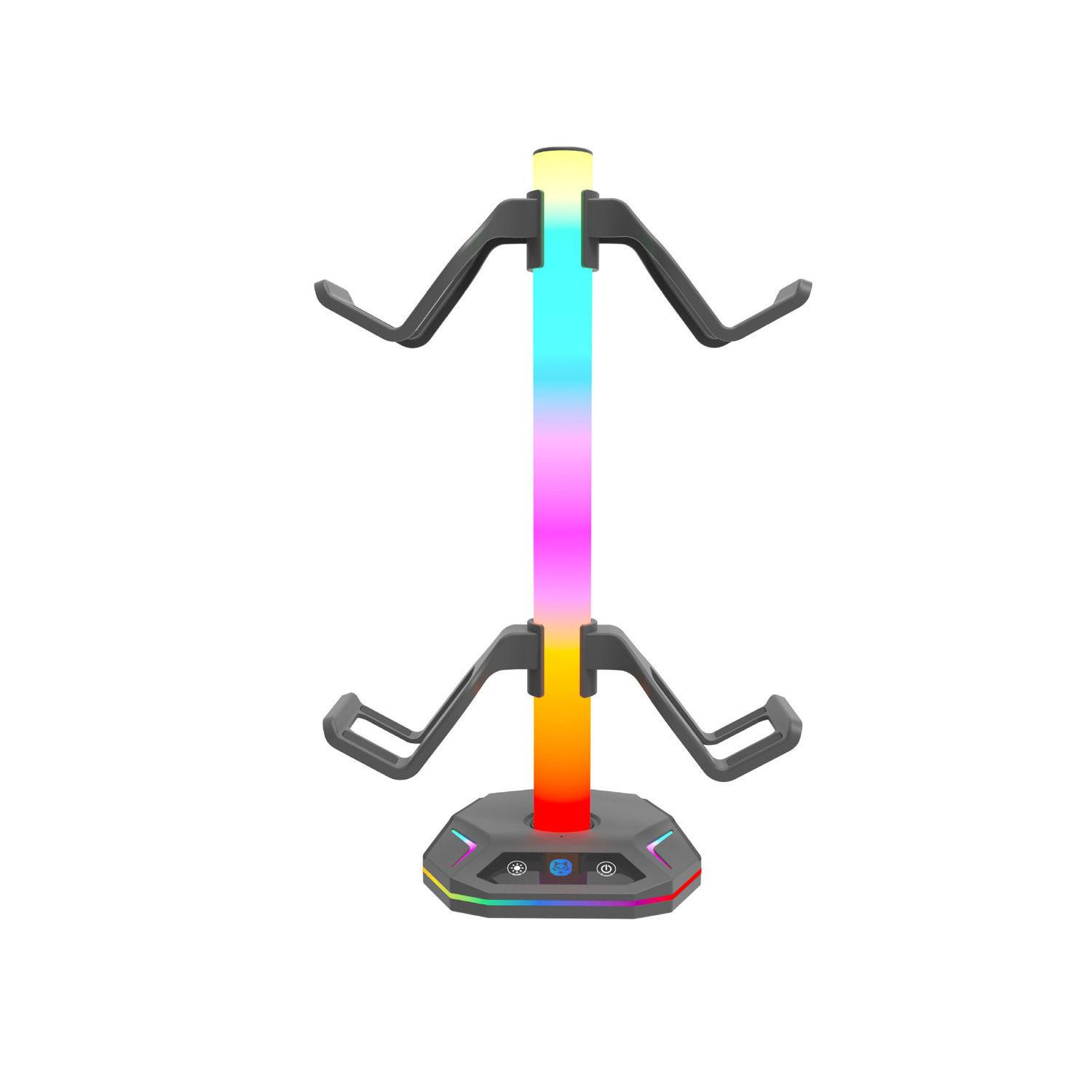 

RGB Light Stand for PS4 PS5 Switch, 4 in 1 Controller Headset Holder 27*11*4.8CM чёрный