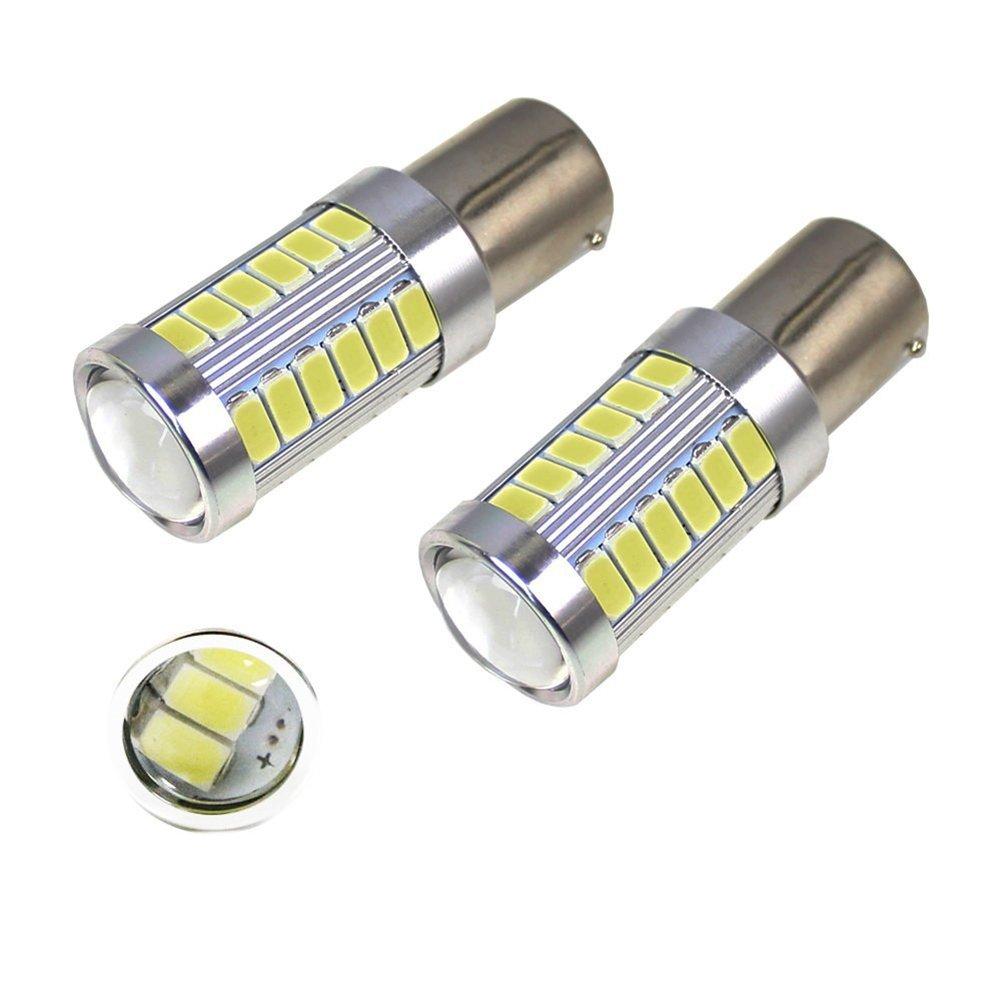 KATUR 4Pcs 1157 BAY15D 5630 33-SMD White 900 Lumens 8000K