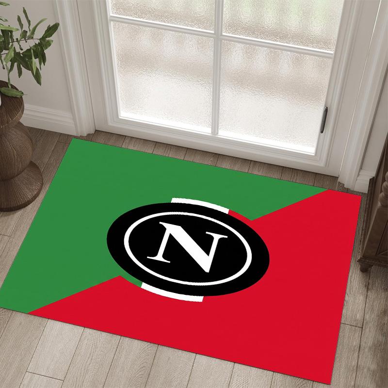 Napoli FC Design Crystal Velvet Carpet Cozy Non?Slip Printed Rug For Bedroom Living Room Entrance
