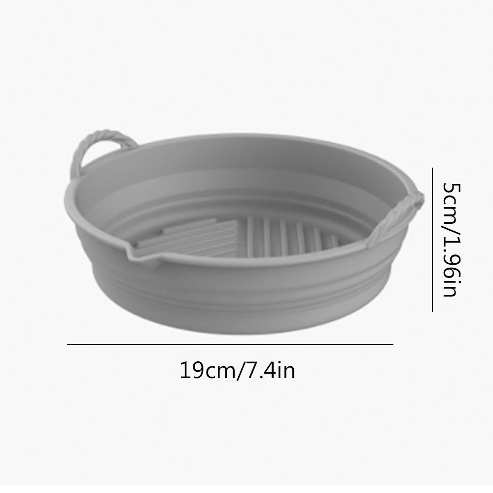 Air Fryer Silicon Basket About 20cm Round/square/rectangular Oven Baking Tray Foldable Reusable Silicone Pot Replacement Pan