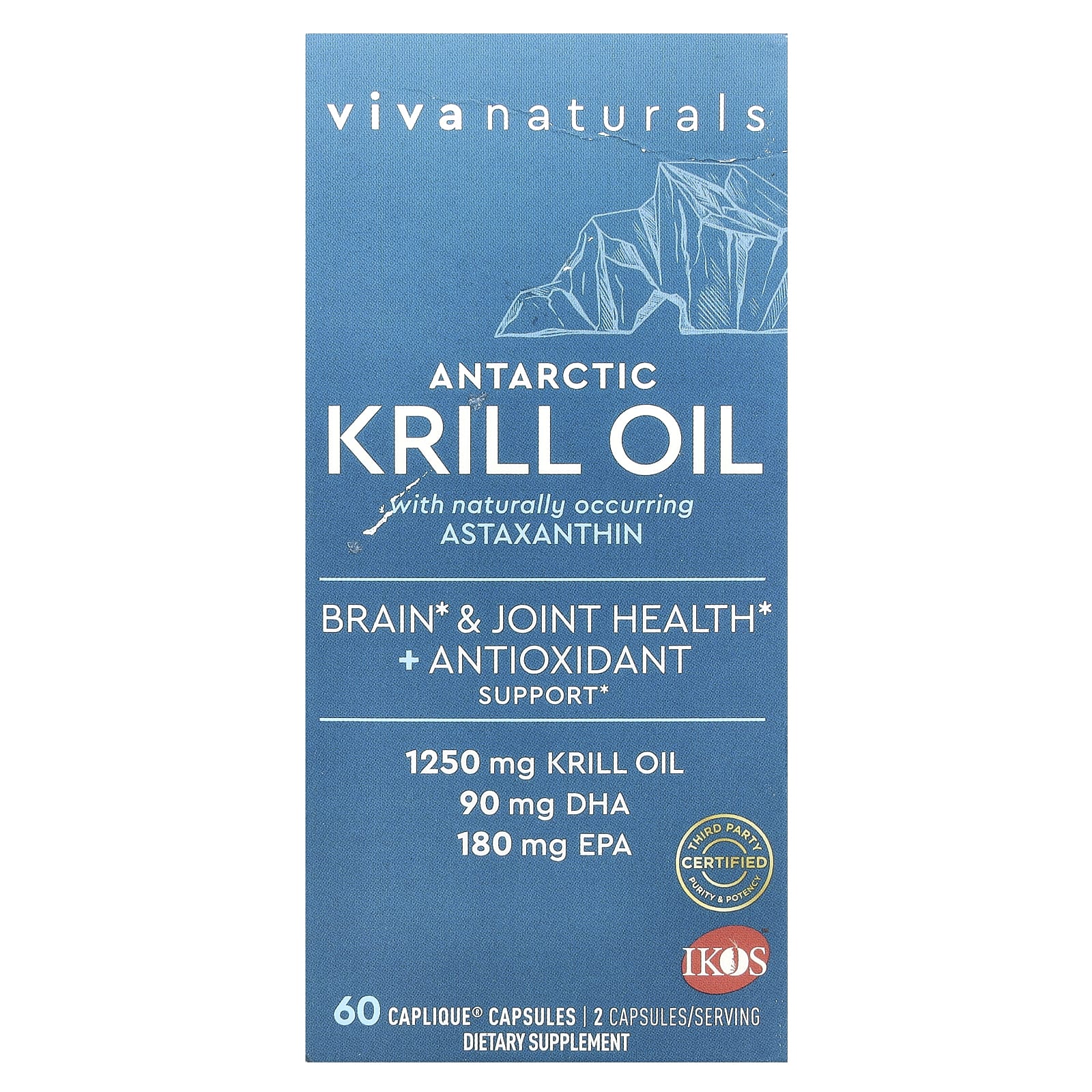 

Antarctic Krill Oil with Astaxanthin, 625Mg, 60 Caplique Capsules