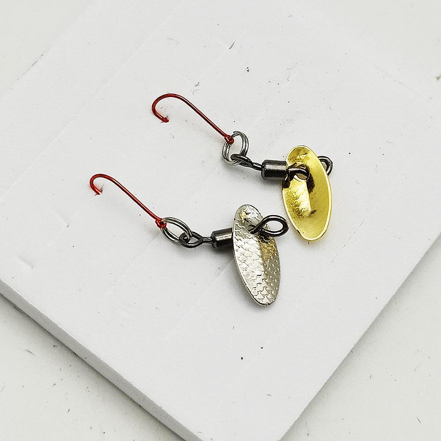 Double Hook Mosquito Lure Set: Rotating Watermelon Sequin Minnow and Whitebait Spinner.