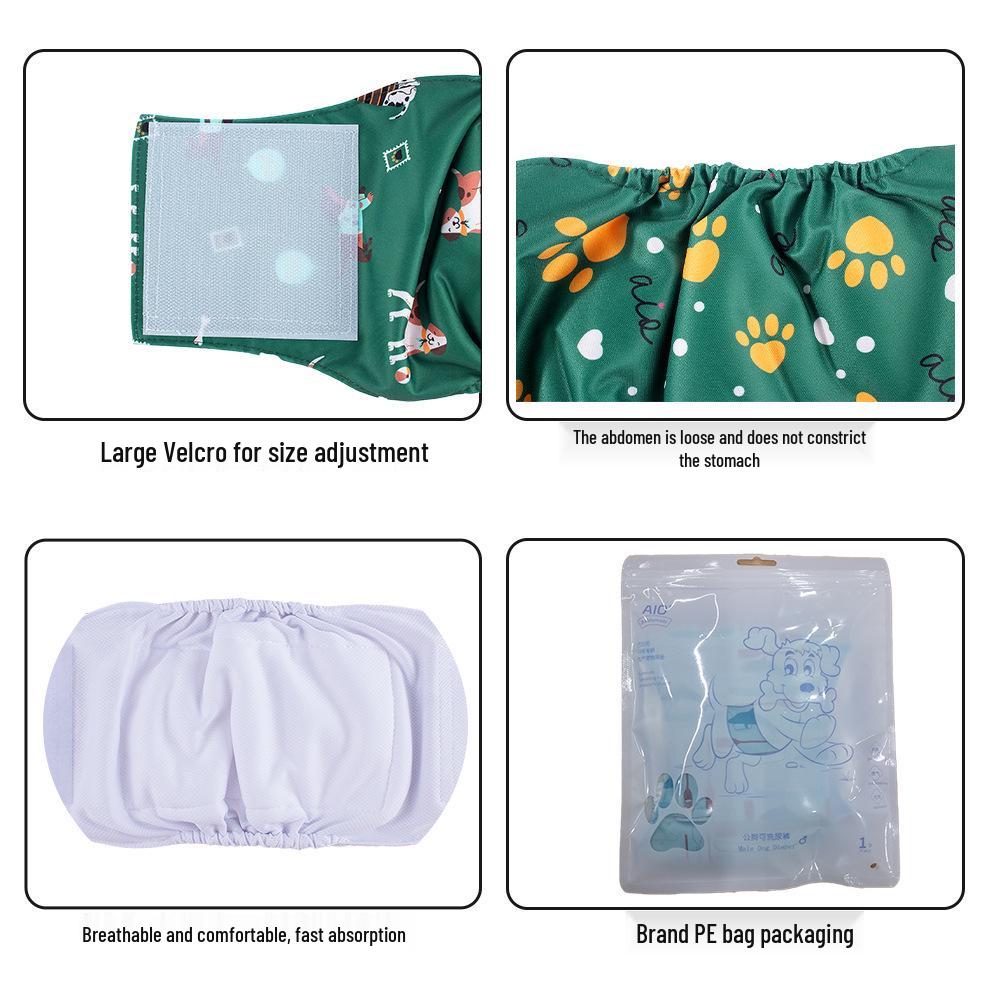 Cintura per Pannolino Lavabile Riutilizzabile per Cani Maschi - Pantaloni Morbidi per Animali Domestici