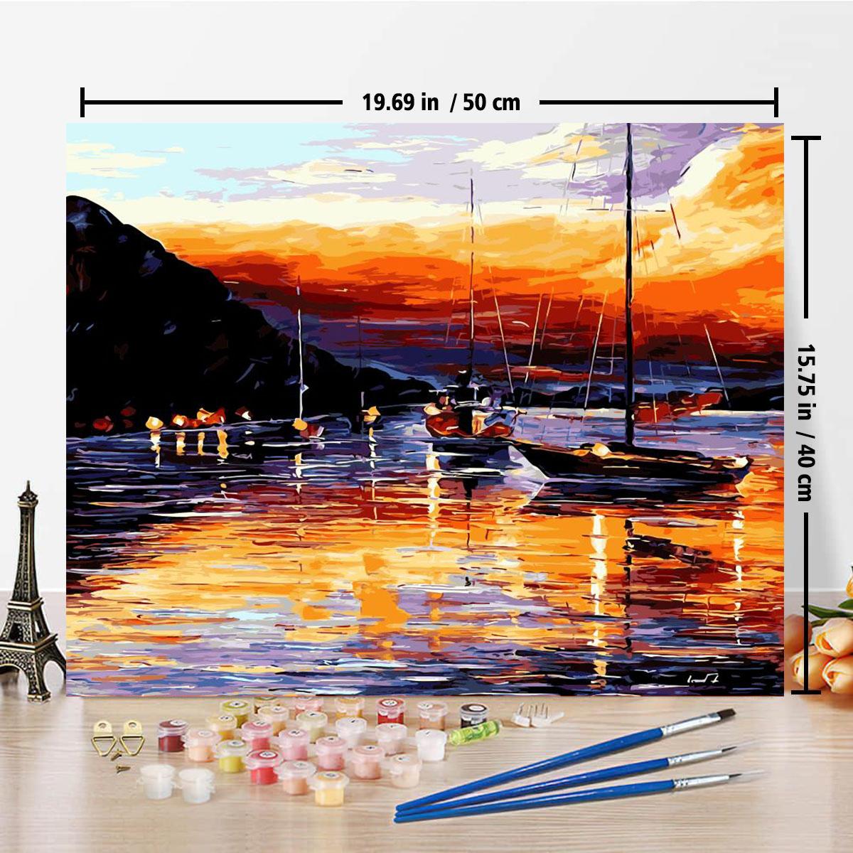 

DIY Oil Painting By Numbers Handicraft Decor 40x50CM Frameless Pop Art Harbour