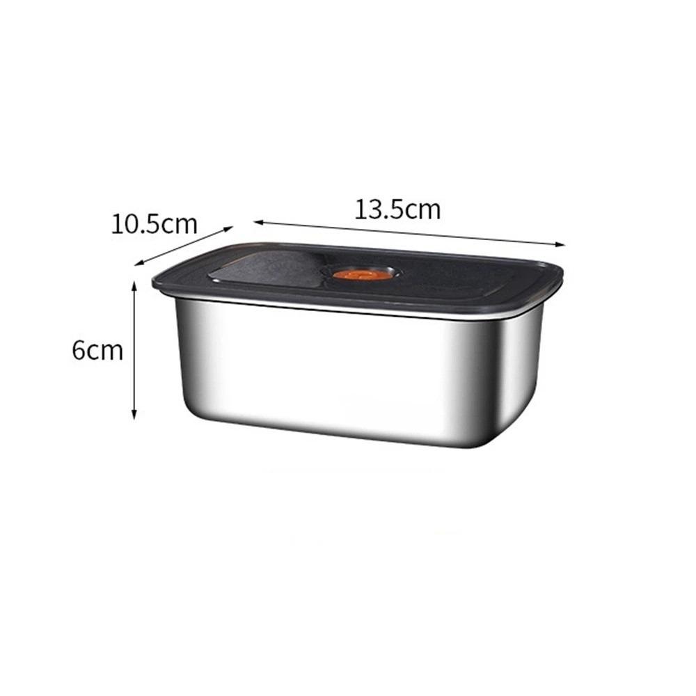 

Stainless Steel Camping Lunch Box Sealed Microwave Suitable Leak-proof Large Capacity Refrigerator Freezer Storage Box