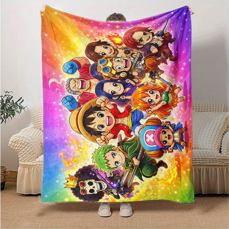 1pc One Piece Marine Admiral Chopper Soft Throw Blanket Flannel All Season Light Weight Living Room/Bedroom Warm Blanket. M7270137