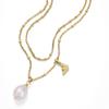 Emporio Armani Pearl Series Double Chain Layered Design Lightweight Versatile Necklace Women necklace Gold Brass EGS3273710