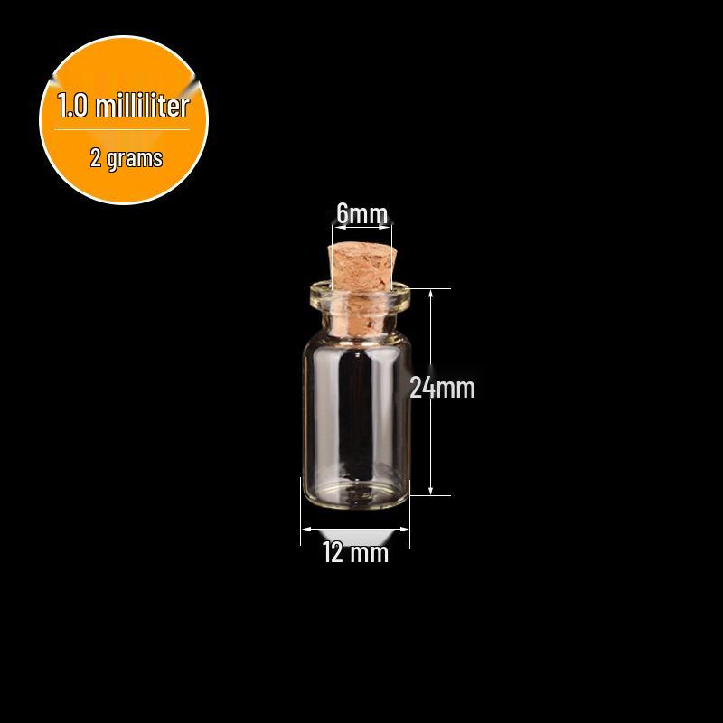 

12mm Transparent Glass Bottle Pendant with Cork – Mini DIY Wishing Bottle