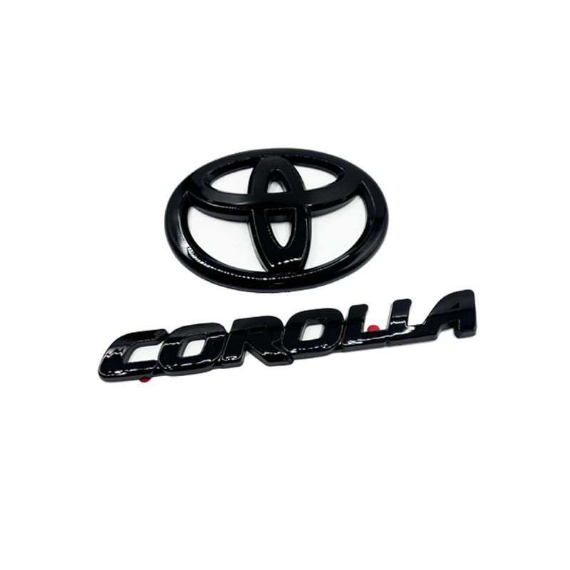 ABS Emblem with Car Logo In Gloss Black for Toyota COROLLA 2019-2025 SEDAN XSE SE LE, Car Accessory PT948-0