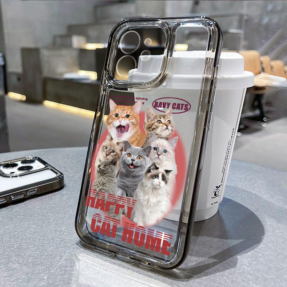 Cat Phone Case For iPhone 13 Cases iPhone 11 16 Pro Max 14 15 12 XR 13pro 16pro 16promax 13promax Soft TPU Clear Covers Fundas
