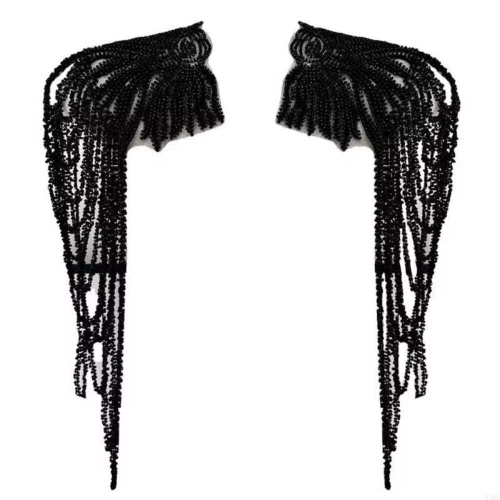 2Pcs Long Tassel Chain Sequin Shoulder Ornaments Glittering Shoulder Wrap Stage Performances